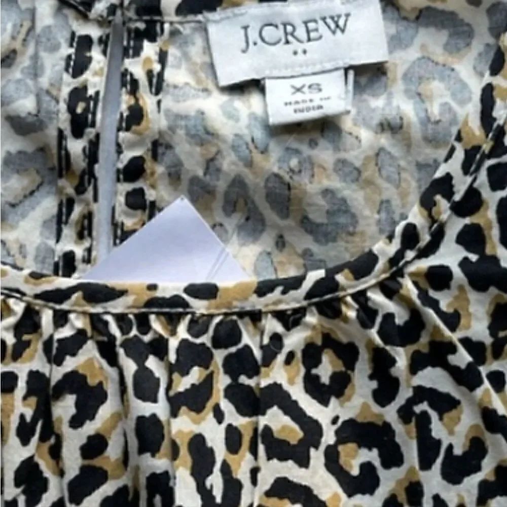 J CREW Puff Sleeve Leopard Top - Picture 5 of 7